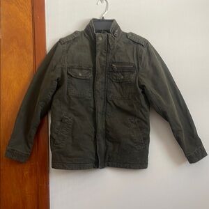 Kids Olive Military Field Jacket